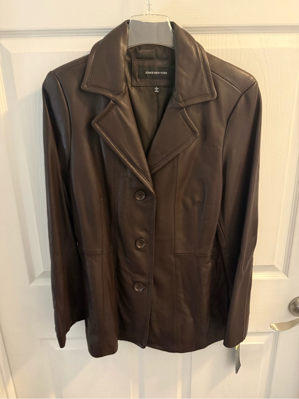 Jones New York Dark Brown Leather Jacket